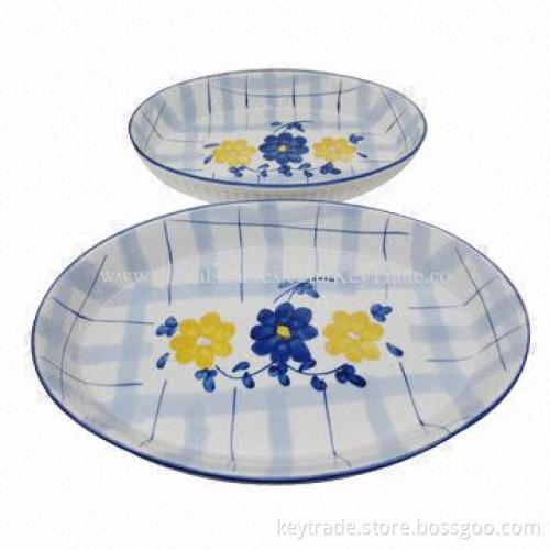 Fine porcelain 8.5-12.5" oval tray, hand paint